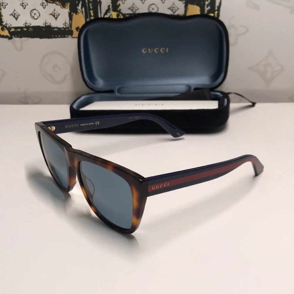 ✨ New Authentic Gucci GG0926S 002 Havana/Blue Sunglasses – Luxury Designer Shade